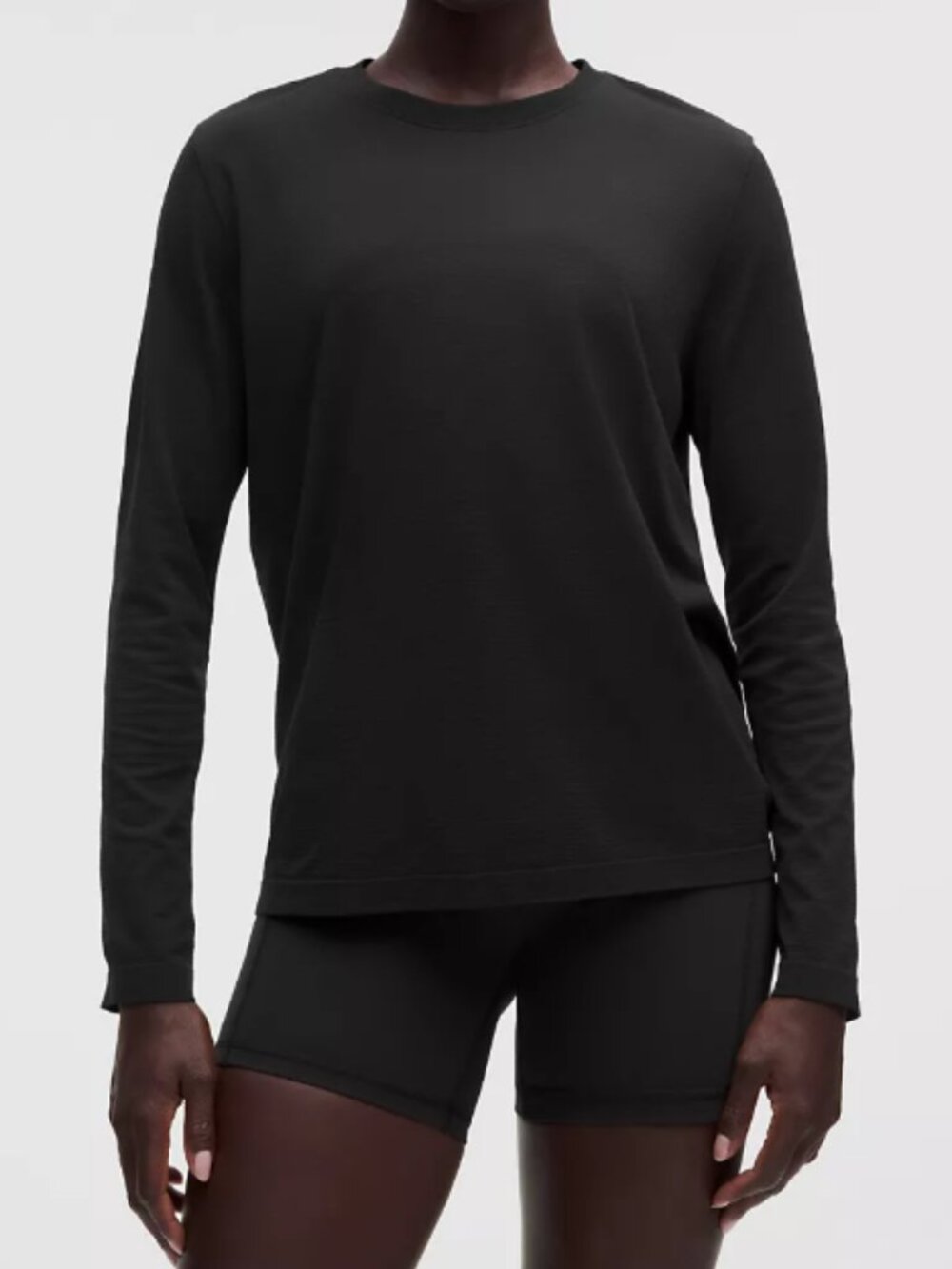 Swiftly Relaxed Long-Sleeve Shirt Hip Length Black Size 14